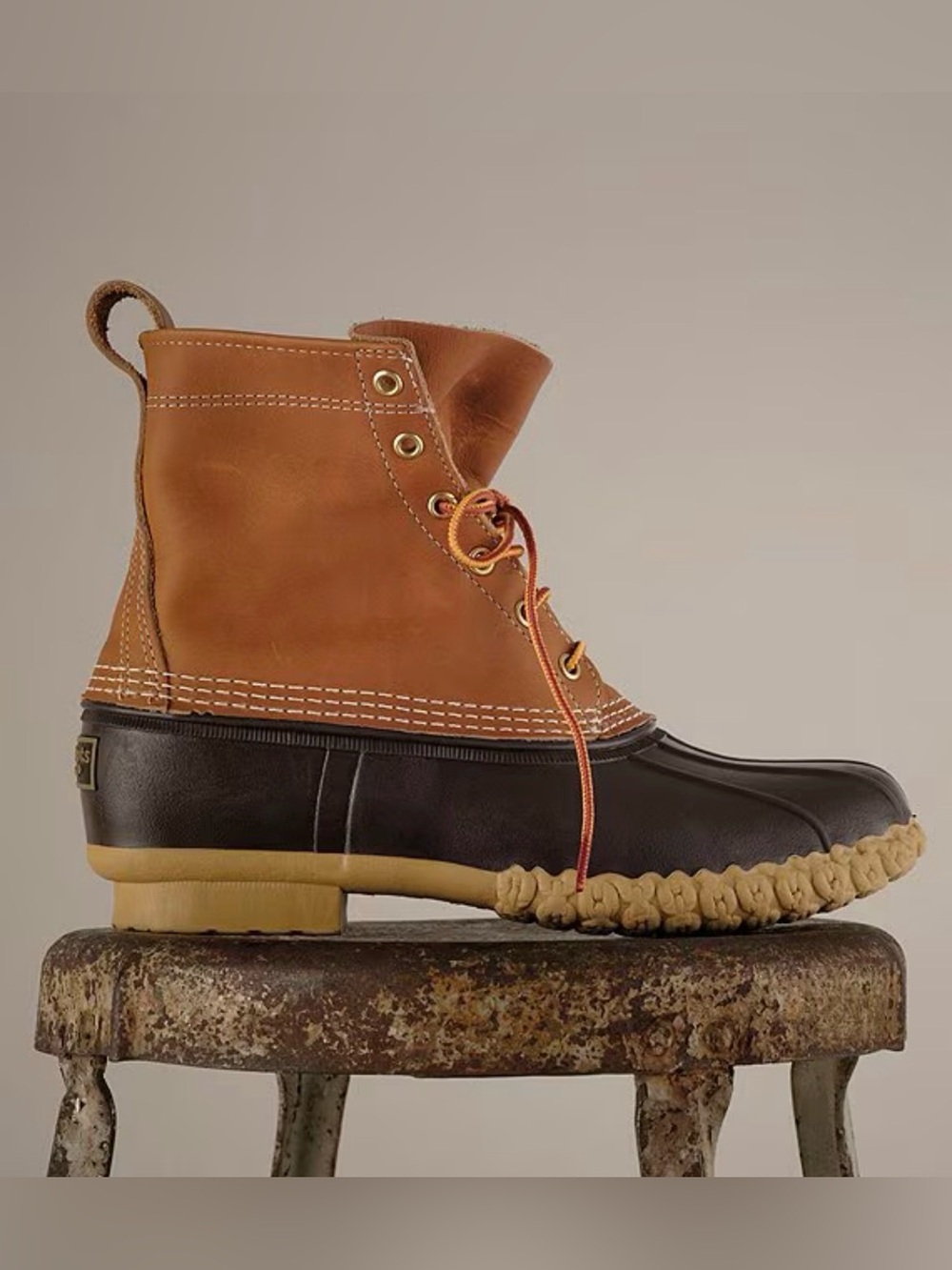 LLBean Bean Boots Womenโs Brown and Black Waterproof Duck Boot